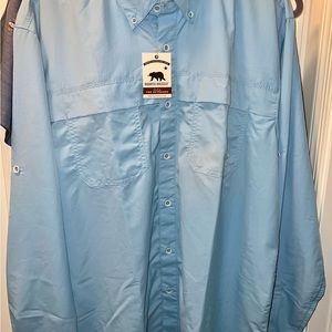 Drake Waterfowl Men's Blue Casual Button Down Shirt